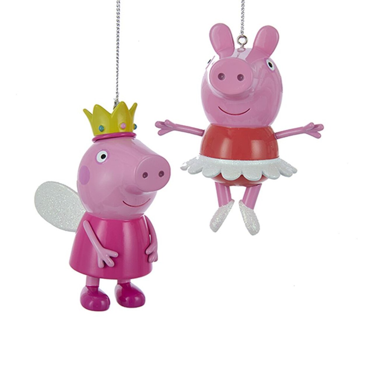 CC Christmas Decor Club Pack of 24 Vibrantly Colored Peppa Pig Ballerina Princess Hanging Ornaments 3.5”